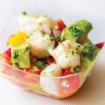 Ceviche de langostinos con mango y aguacate